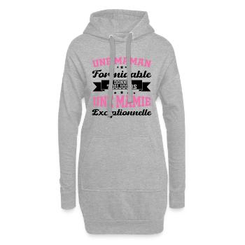 Cadeau pour Grand-Mère - Une Mamie Exceptionnelle - Sweat-shirt à capuche long Femme - gris chiné - Devant