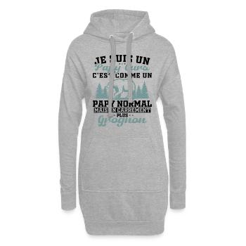 Ich bin ein Opa Bär Mürrischer Opa Geschenk Humor Opa - Hoodie-Kleid - Grau meliert - Vorne