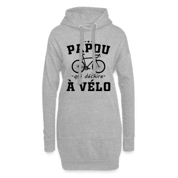 Ripping Papua Fahrrad Humor Opa Geschenk - Hoodie-Kleid - Grau meliert - Vorne
