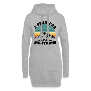 Je peux pas J'ai Montagne Humour Cadeau - Sweat-shirt à capuche long Femme - gris chiné - Devant