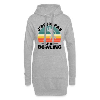 Ich kann nicht bowlen - Hoodie-Kleid - Grau meliert - Vorne