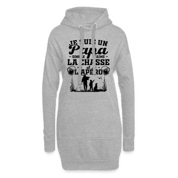 Ich bin ein einfacher Vater, ich mag die Jagd und Aperitifs - Hoodie-Kleid - Grau meliert - Vorne