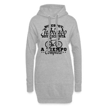 Ich bin Vollzeit-Radfahrer - Hoodie-Kleid - Grau meliert - Vorne