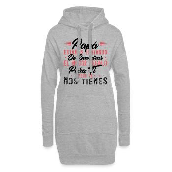 Vatertag Mann Papa Tochter Sohn Geschenk Vater - Hoodie-Kleid - Grau meliert - Vorne