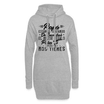 Vatertag Mann Papa Tochter Sohn Geschenk Vater - Hoodie-Kleid - Grau meliert - Vorne