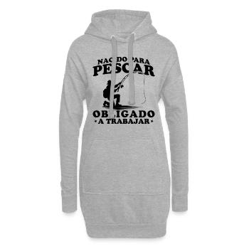 Né pour pêcher - Sweat-shirt à capuche long Femme - gris chiné - Devant