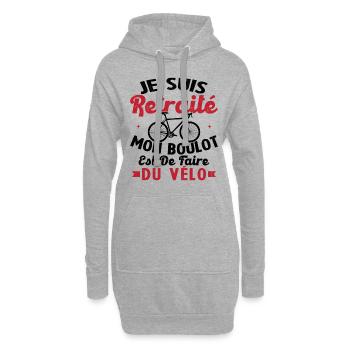 Retraité Mon Boulot Est De Faire Du Vélo Humour - Sweat-shirt à capuche long Femme - gris chiné - Devant