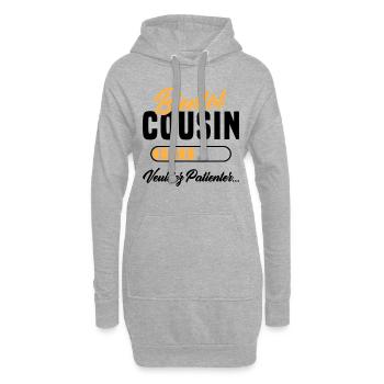 Bald Cousin, bitte warten - Hoodie-Kleid - Grau meliert - Vorne