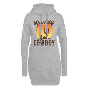 Salut Cowboy - Sweat-shirt à capuche long Femme - gris chiné - Devant