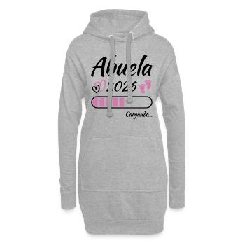 Oma 2026 Lädt Zukunft Oma - Hoodie-Kleid - Grau meliert - Vorne