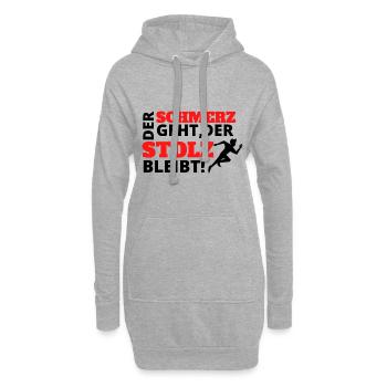 Der Schmerz geht, der Stolz bleibt - Hoodie-Kleid - Grau meliert - Vorne