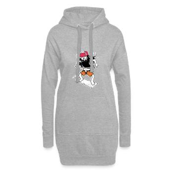 Hippie Surfer (dunkler Hintergrund) - Hoodie-Kleid - Grau meliert - Vorne