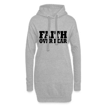 Faith over fear - Hoodie-Kleid - Grau meliert - Vorne