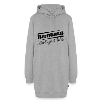 Bernburg - Lieblingsort mit Stadtnamen - Hoodie-Kleid - Grau meliert - Vorne