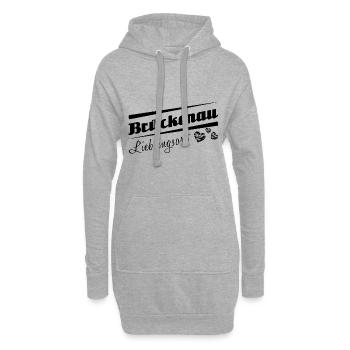 Brückenau - Lieblingsort mit Stadtnamen - Hoodie-Kleid - Grau meliert - Vorne