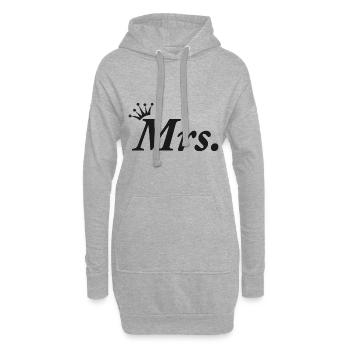 Hochzeit Krone Mrs. Design - Hoodie-Kleid - Grau meliert - Vorne