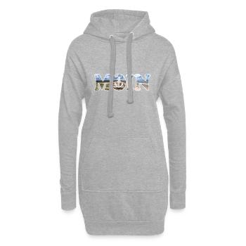 Moin sagt man in Norddeutschland - Hoodie-Kleid - Grau meliert - Vorne
