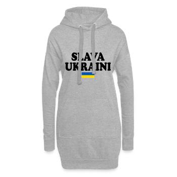 Slava ukraini - Sweat-shirt à capuche long Femme - gris chiné - Devant