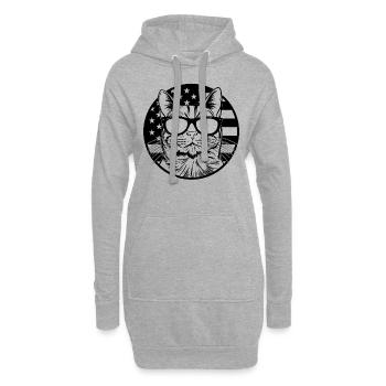 Chat avec drapeau de l’Amérique I Cat Lover America - Sweat-shirt à capuche long Femme - gris chiné - Devant