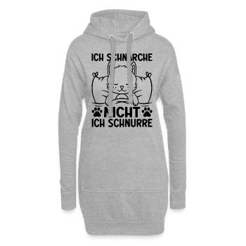 Ich schnarche nicht, Ich schnurre I Lustige Katze - Hoodie-Kleid - Grau meliert - Vorne
