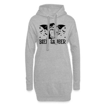 Bier Fledermaus Bier Sauger Bier Vampir Halloween - Hoodie-Kleid - Grau meliert - Vorne