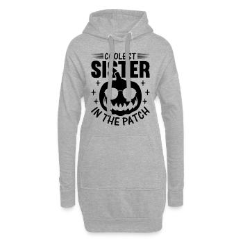 Halloween Coolest Sister dans le Patch I Sister Pum - Sweat-shirt à capuche long Femme - gris chiné - Devant