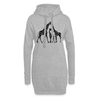 Amoureux des girafes Mignons Girafes Zoo Girafe - Sweat-shirt à capuche long Femme - gris chiné - Devant