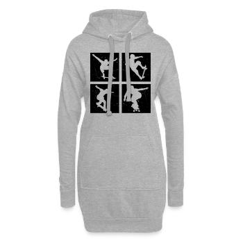 Skateboard Skater Boys Skateboarders Kids - Skateb - Sweat-shirt à capuche long Femme - gris chiné - Devant