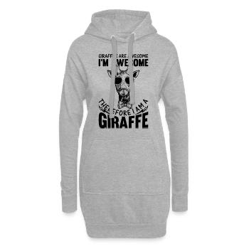 Les girafes sont géniales, je suis géniale, donc je suis un - Sweat-shirt à capuche long Femme - gris chiné - Devant