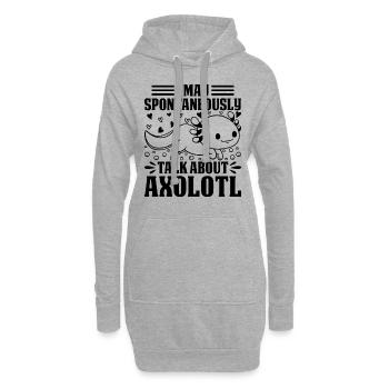 Axolotl Je peux parler spontanément d’Axolotl - Sweat-shirt à capuche long Femme - gris chiné - Devant