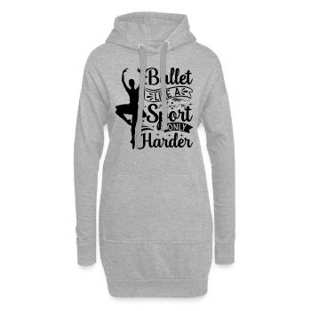 Ballet comme un sport seulement plus dur - Ballerina Girl B - Sweat-shirt à capuche long Femme - gris chiné - Devant