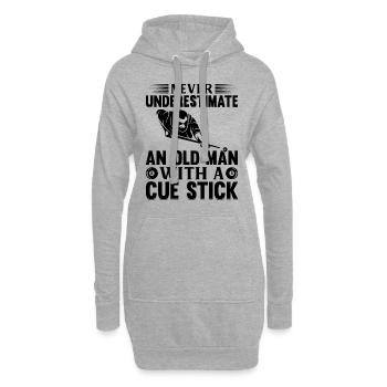 Billiard - Never Underestimate an Old Man with a C - Hoodie-Kleid - Grau meliert - Vorne