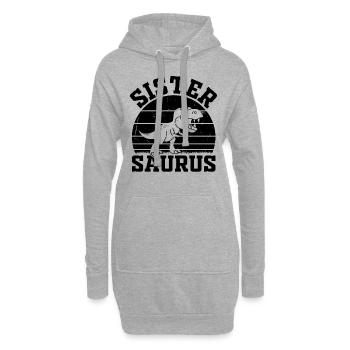Sœur Saurus Sœur Dino Sœur Dinosaure - Soeur - Sweat-shirt à capuche long Femme - gris chiné - Devant