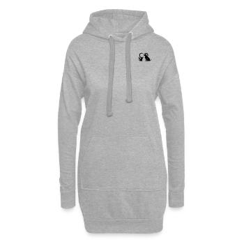 Dog & Cat Heart Cat Lover Dog Lover I Cat and Dog - Sweat-shirt à capuche long Femme - gris chiné - Devant