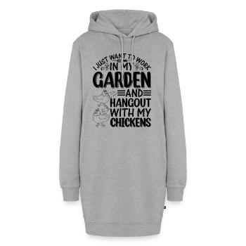 Jardinage Poulet Jardinier - Jardin d’éleveurs de poulets - Sweat-shirt à capuche long Femme - gris chiné - Devant