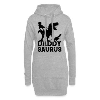 Daddysaurus - Papasaurus Papa Dinosaure Papa Din - Sweat-shirt à capuche long Femme - gris chiné - Devant