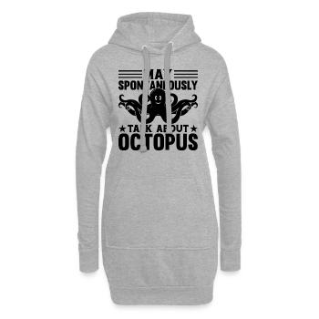 Céphalopode poulpe - peut spontanément parler de - Sweat-shirt à capuche long Femme - gris chiné - Devant