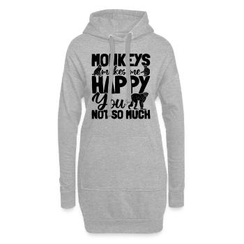 Les singes me rendent heureux pas tellement - Orang-outan - Sweat-shirt à capuche long Femme - gris chiné - Devant