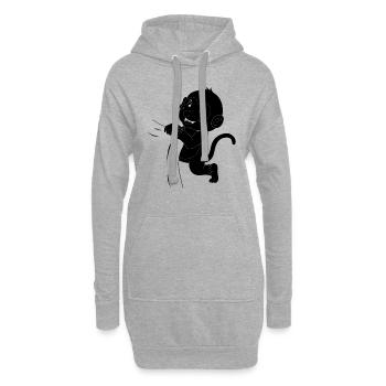 Singe Bébé Orang-outan - Singe mignon - Sweat-shirt à capuche long Femme - gris chiné - Devant