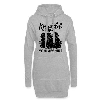 Süße Affen Orang-Utan - Knuddel Schlafshirt Affen - Hoodie-Kleid - Grau meliert - Vorne