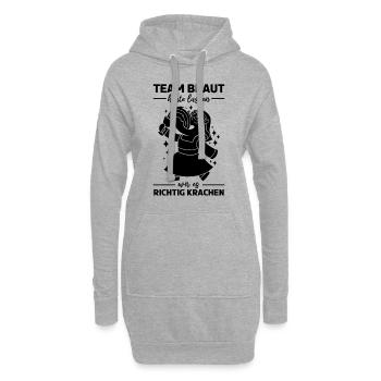 Team Braut Einhorn Polterabend Junggesellinnenabsc - Hoodie-Kleid - Grau meliert - Vorne