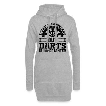 L’école est importante mais les fléchettes sont plus importantes - Pla - Sweat-shirt à capuche long Femme - gris chiné - Devant