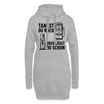 Elektroauto Ladestation E-Auto Tankstelle Elektro - Hoodie-Kleid - Grau meliert - Vorne