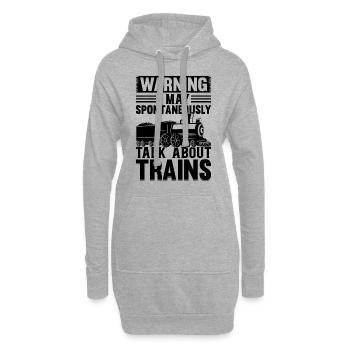Warning I May Spontaneously Talk About Trains - Hoodie-Kleid - Grau meliert - Vorne