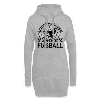 Fußball Spieler Mädchen - Echte Mädchen Spielen F - Hoodie-Kleid - Grau meliert - Vorne