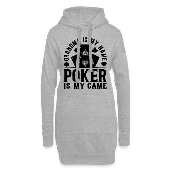 Joueur de poker Grand-mère est mon nom Le poker est mon jeu P - Sweat-shirt à capuche long Femme - gris chiné - Devant