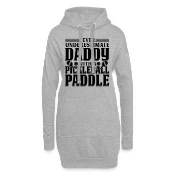 Never Underestimate Daddy With A Pickleball Paddle - Hoodie-Kleid - Grau meliert - Vorne