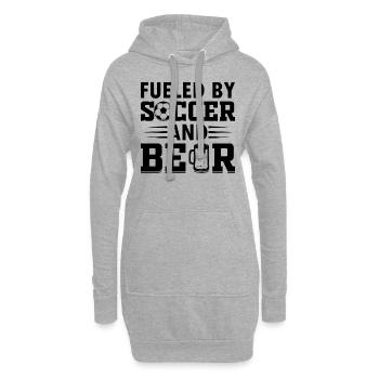 Fueled By Soccer And Beer - Soccer Lover - Hoodie-Kleid - Grau meliert - Vorne