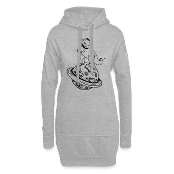 Astronaute Dino Astronaute Astronaute aérospatial Dinos - Sweat-shirt à capuche long Femme - gris chiné - Devant