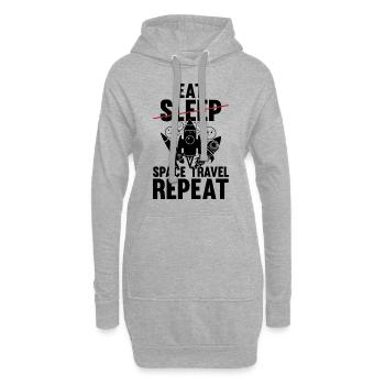 Eat Sleep Space Travel Repeat - Funny Space Ship P - Hoodie-Kleid - Grau meliert - Vorne
